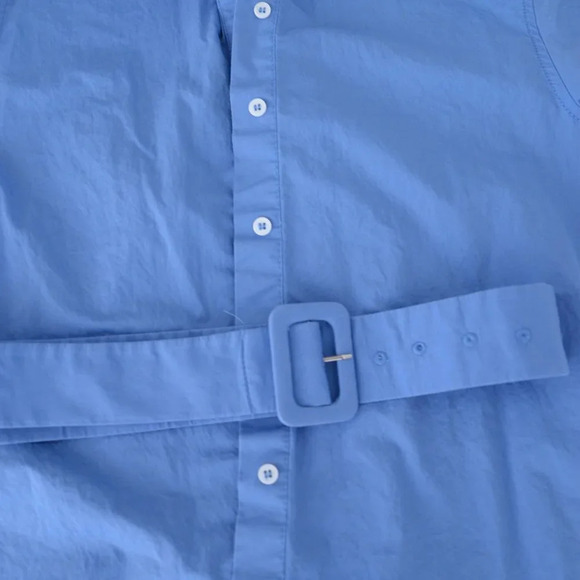 Zara Blue Full Length Button Up Dress w/ Belt Midi Dress Size XS - Picture 11 of 13